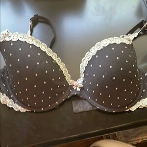 Victoria's Secret Black Polka Dot Lace Bra